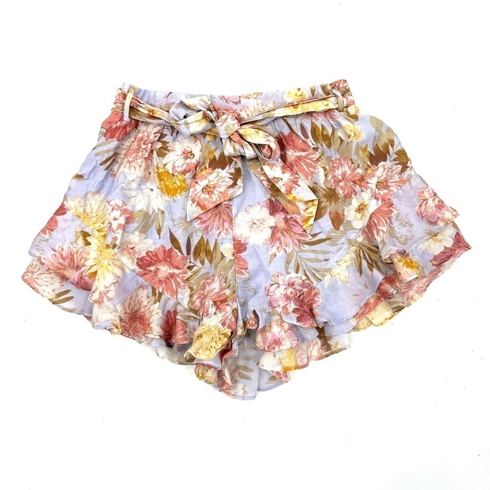 Talulah Shorts Womens Medium Floral Ruffle Tropical Beachy High Rise Festival